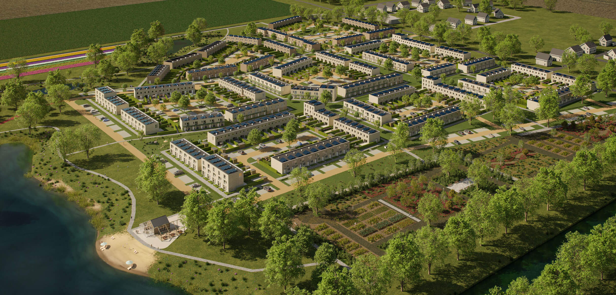 Bovenaanzicht van De Kreeklanden